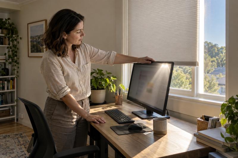 Home Office Window Treatments for Screen Glare, Daylight, and Work Comfort